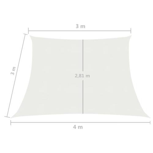 Solsejl 160 g/m² 3/4x3 m HDPE hvid