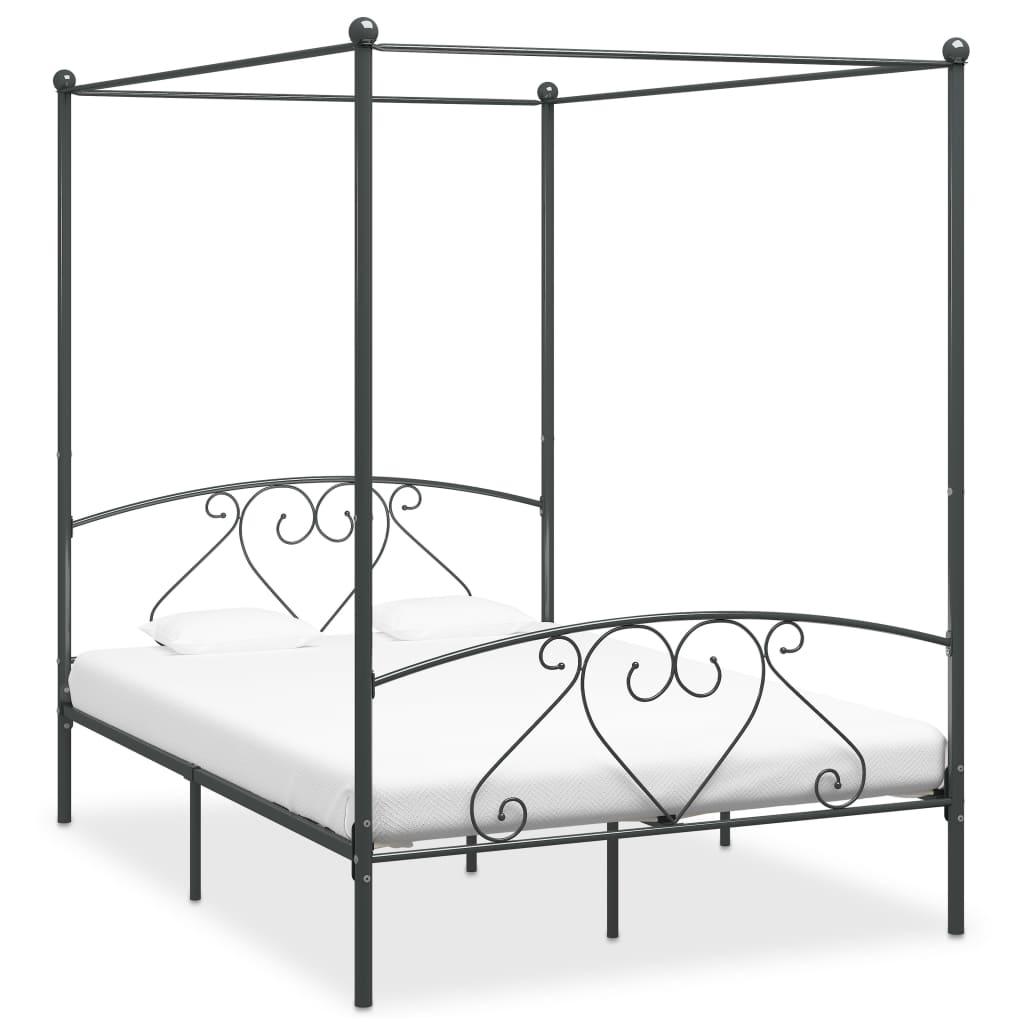 Sengestel til himmelseng 160 x 200 cm metal grå