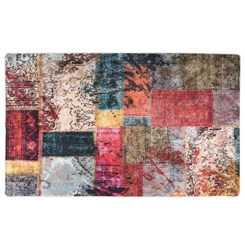 Gulvtæppe 120x170 cm vaskbart skridsikkert patchwork flerfarvet