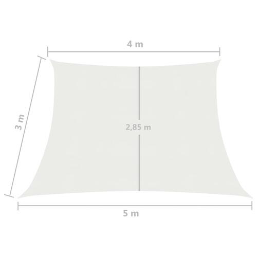 Solsejl 160 g/m² 4/5x3 m HDPE hvid
