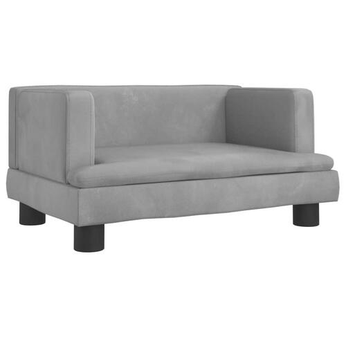 Sofa til børn 60x40x30 cm velour lysegrå
