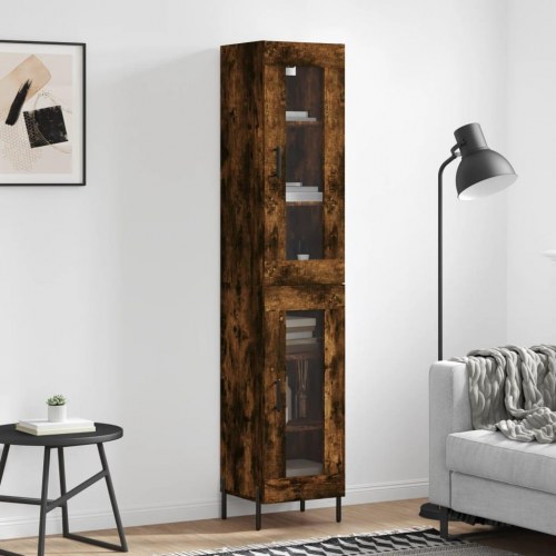 Skab 34,5x34x180 cm konstrueret træ røget egetræ