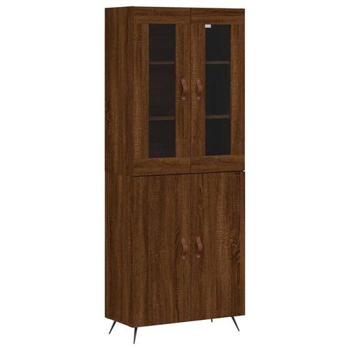 Højskab 69,5x34x180 cm konstrueret træ brun egetræsfarve