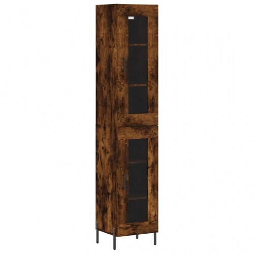 Skab 34,5x34x180 cm konstrueret træ røget egetræ