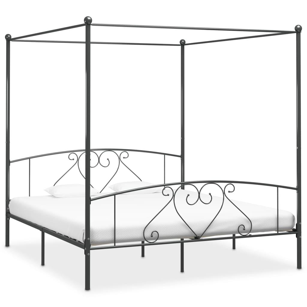 Sengestel til himmelseng 200 x 200 cm metal grå