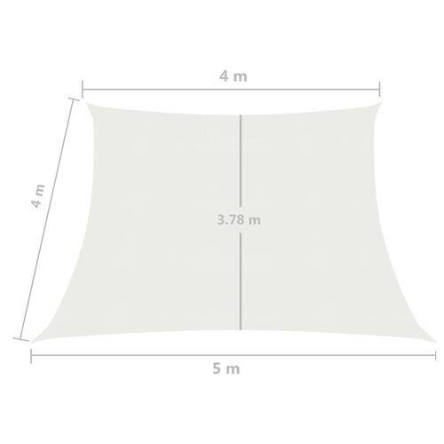 Solsejl 4/5x4 m 160 g/m² HDPE hvid