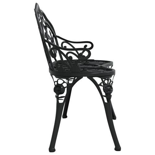 Havebænk 100 cm støbt aluminium sort