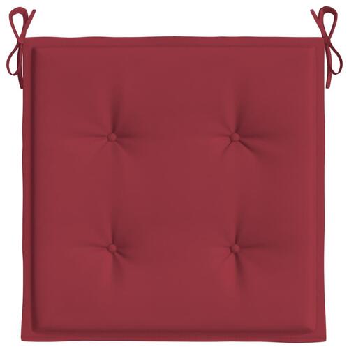 Hynder til havestol 6 stk. 40x40x4 cm oxfordstof vinrød