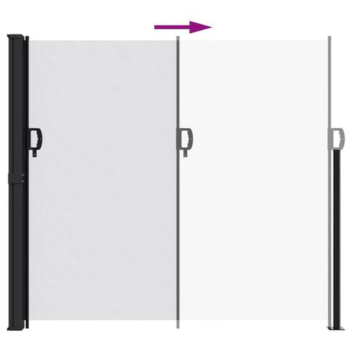 Sammenrullelig sidemarkise 180x500 cm hvid