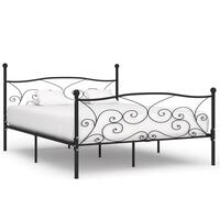 Sengestel med lamelbund 180 x 200 cm metal sort