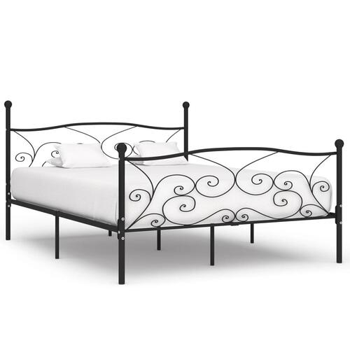 Sengestel med lamelbund 180 x 200 cm metal sort