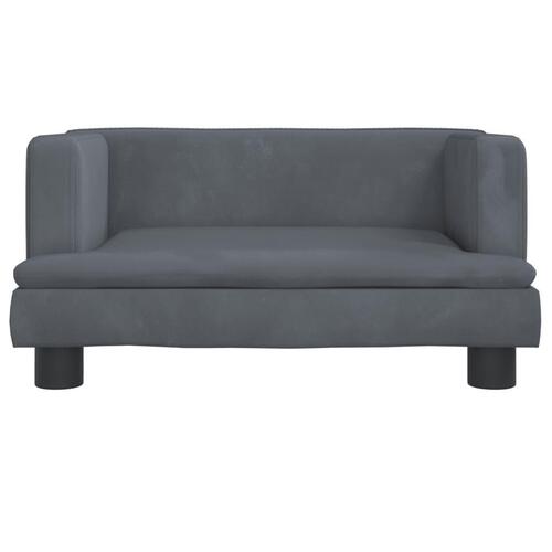 Sofa til børn 60x45x30 cm velour mørkegrå