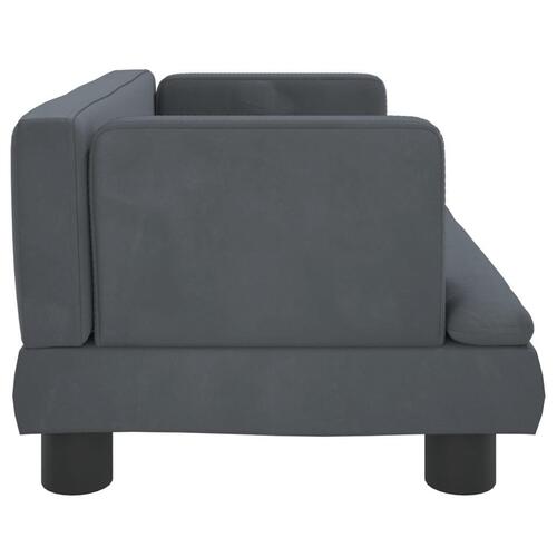 Sofa til børn 60x45x30 cm velour mørkegrå