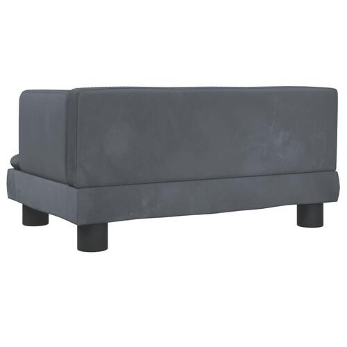 Sofa til børn 60x45x30 cm velour mørkegrå