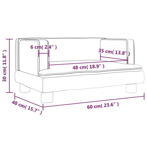 Sofa til børn 60x45x30 cm velour mørkegrå