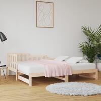 Daybed med udtræk 2x(90x190) cm massivt fyrretræ