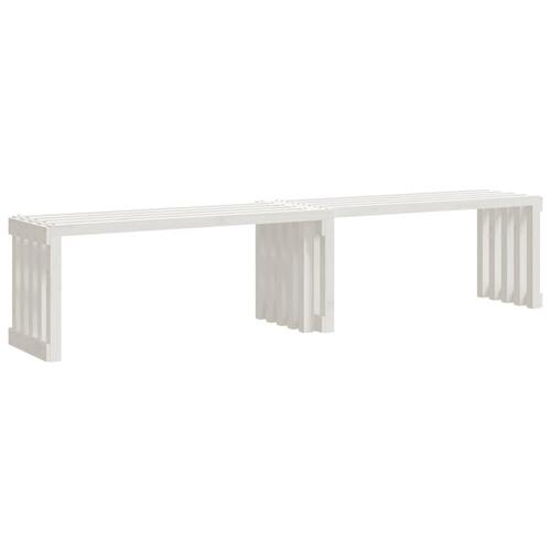 Havebænk 212,5x40,5x45 cm udvideligt design massivt fyr hvid