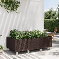 Plantekasse med hjul 150x80x54 cm PP brun