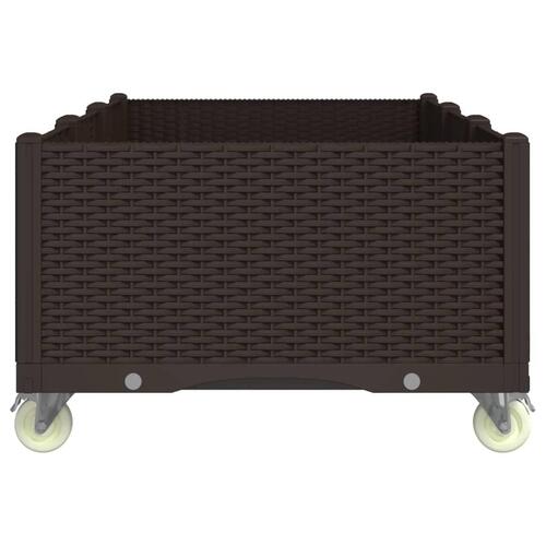 Plantekasse med hjul 150x80x54 cm PP brun