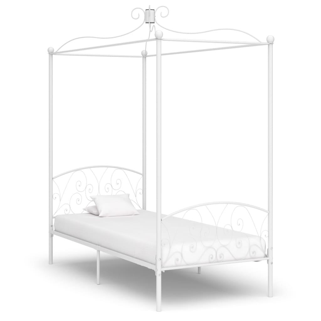 Sengestel til himmelseng 90 x 200 cm metal hvid