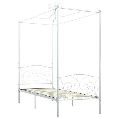 Sengestel til himmelseng 90 x 200 cm metal hvid