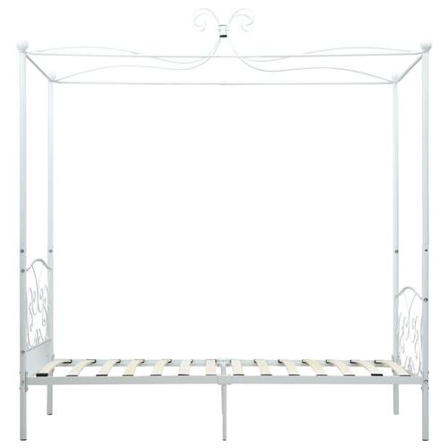 Sengestel til himmelseng 90 x 200 cm metal hvid