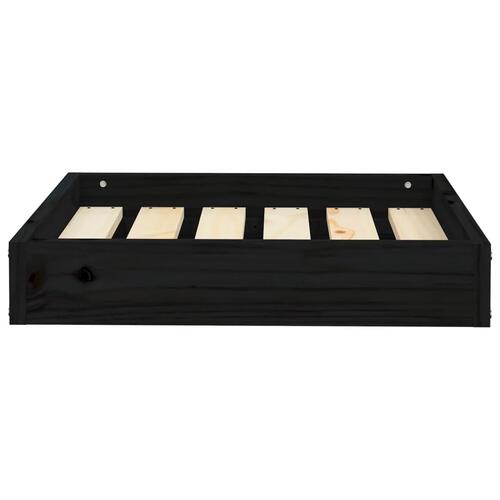 Hundeseng 51,5x44x9 cm massivt fyrretræ sort