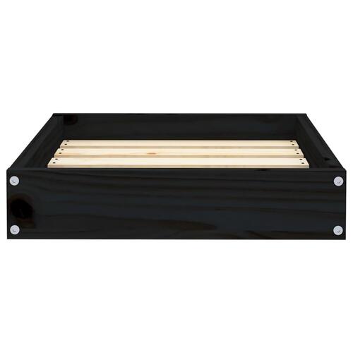 Hundeseng 51,5x44x9 cm massivt fyrretræ sort