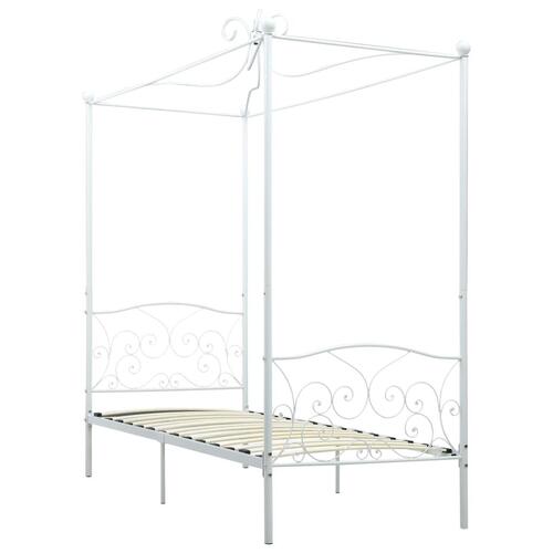 Sengestel til himmelseng 100 x 200 cm metal hvid