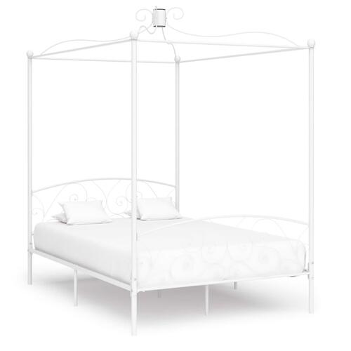 Sengestel til himmelseng 120 x 200 cm metal hvid