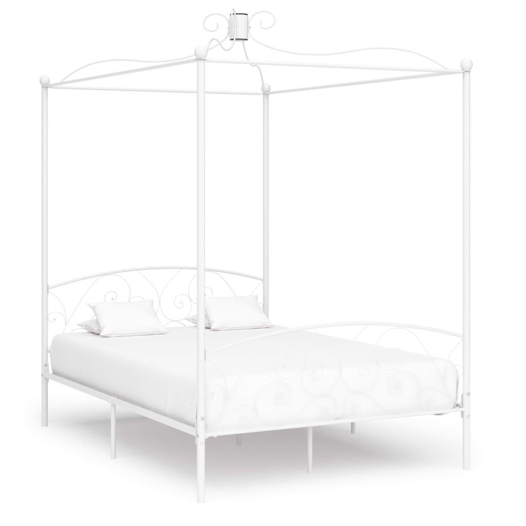 Sengestel til himmelseng 120 x 200 cm metal hvid
