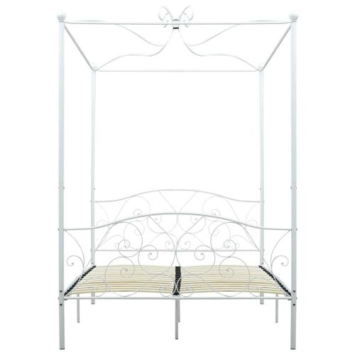 Sengestel til himmelseng 120 x 200 cm metal hvid