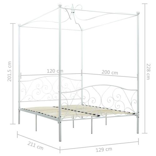 Sengestel til himmelseng 120 x 200 cm metal hvid