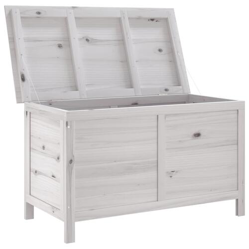 Opbevaringsboks til haven 99x49,5x58,5 cm massivt grantræ hvid