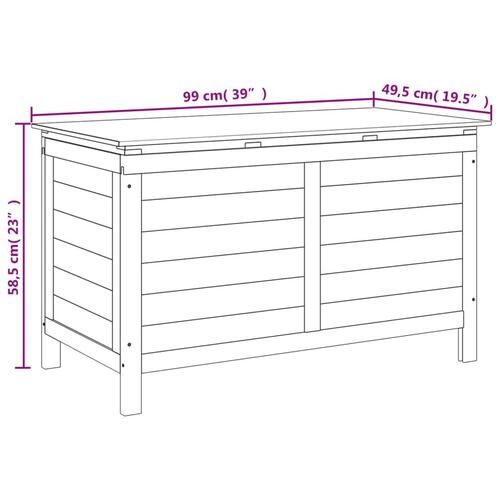 Opbevaringsboks til haven 99x49,5x58,5 cm massivt grantræ hvid
