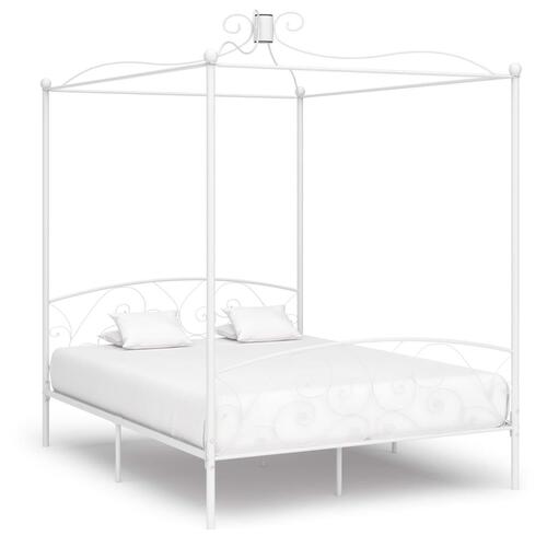 Sengestel til himmelseng 160 x 200 cm metal hvid