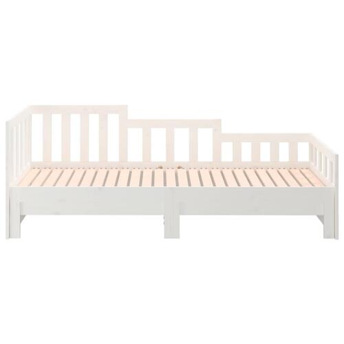 Daybed med udtræk 2x(90x190) cm massivt fyrretræ hvid