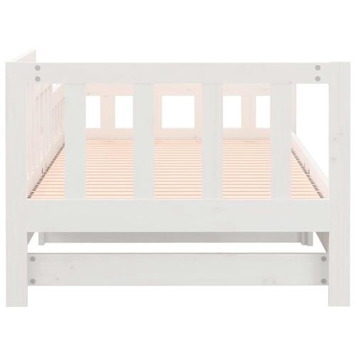 Daybed med udtræk 2x(90x190) cm massivt fyrretræ hvid