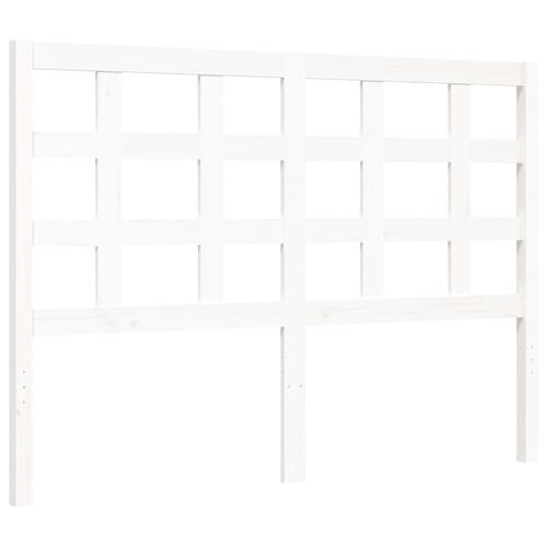 Sengeramme med sengegavl 140x200 cm massivt træ hvid
