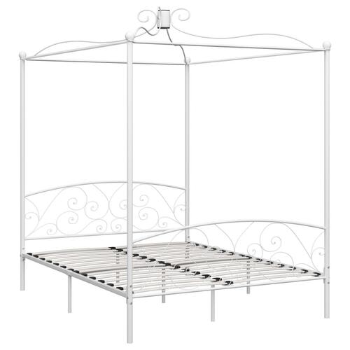 Sengestel til himmelseng 180 x 200 cm metal hvid