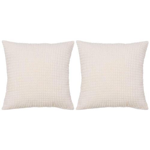 Pudesæt 2 stk. velour 45 x 45 cm råhvid
