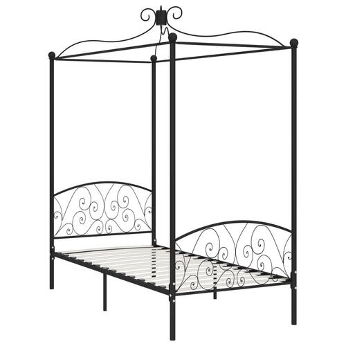 Sengestel til himmelseng 90 x 200 cm metal sort