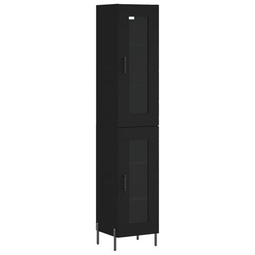 Skab 34,5x34x180 cm konstrueret træ sort