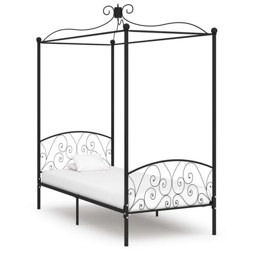 Sengestel til himmelseng 100 x 200 cm metal sort