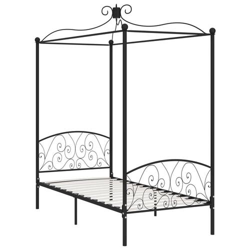 Sengestel til himmelseng 100 x 200 cm metal sort