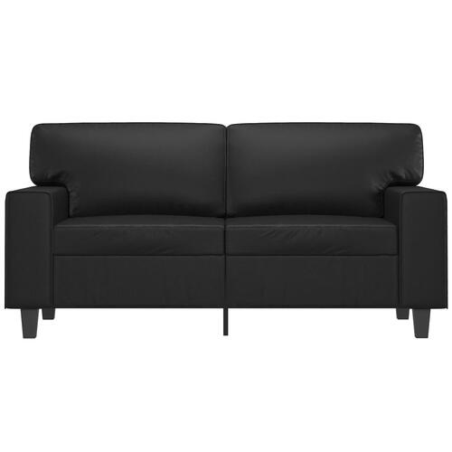 2-personers sofa 120 cm kunstlæder sort