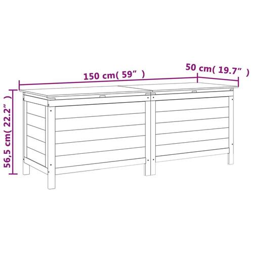 Opbevaringsboks til haven 150x50x56,5 cm massivt grantræ brun