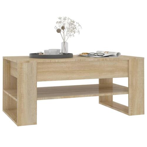 Sofabord 102x55x45 cm konstrueret træ sonoma-eg