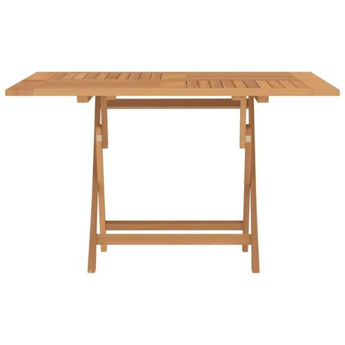 Foldbart havebord 110x110x75 cm massivt teaktræ