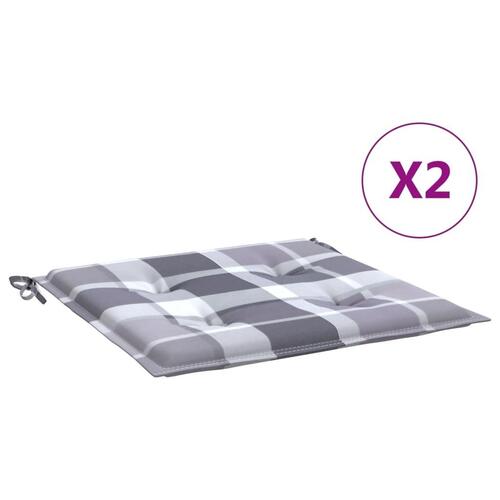 Hynder til havestol 2 stk. 40x40x3 cm oxfordstof gråternet